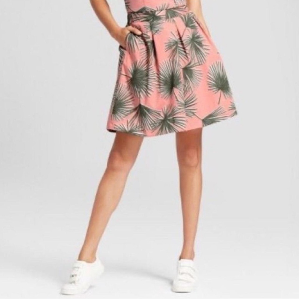 Pink Palm Print Women's Skirt